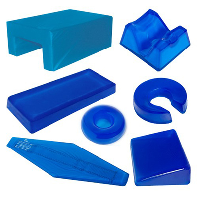 Le gel chirurgical bleu capitonne placer les produits moulés par polyuréthane